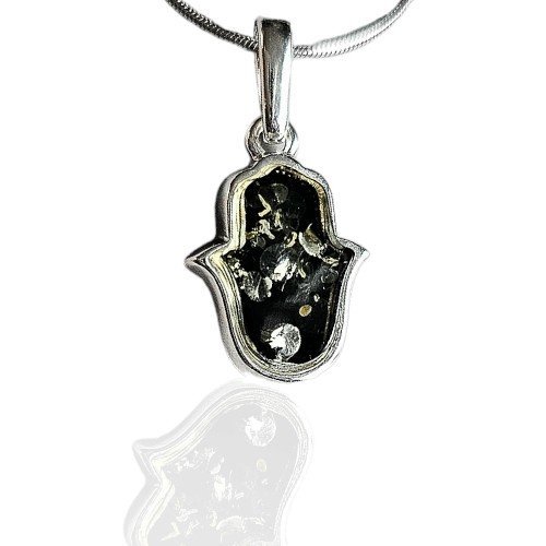 ankabizuteria.pl Zawieszka srebrna z bursztynem RĘKA FATIMY