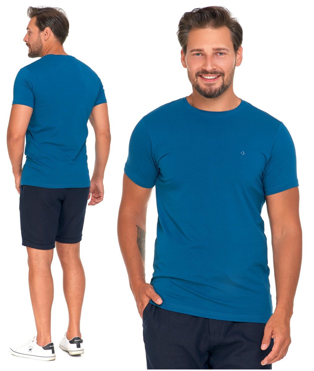 T-SHIRT PREMIUM MĘSKI Koszulka Gładka Bluzka z Haftem Logo MORAJ M