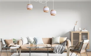 Lampa wisząca Solar Lampa wisząca sufitowa pająk BOHO len i biel 3 żarówki - Lampy sufitowe - miniaturka - grafika 1