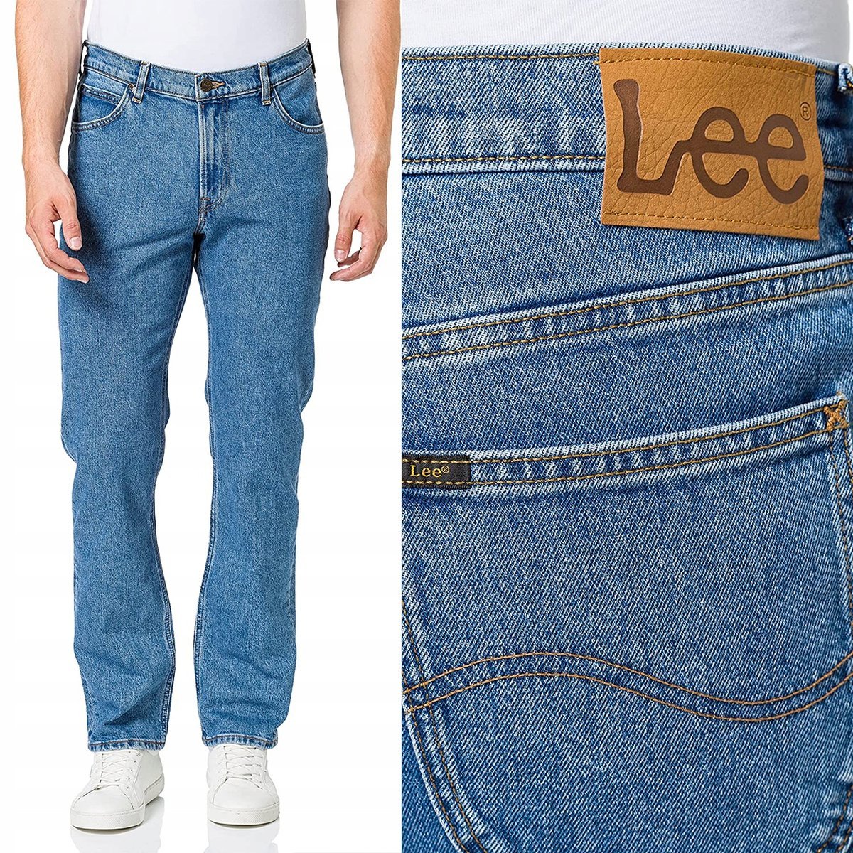 Lee WEST RELAXED Light New Hill DżINS luźne proste spodnie jeansowe W32 L34