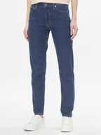 Spodnie damskie - Calvin Klein Jeansy Mid Rise Slim - Mid Blue K20K206780 Niebieski Slim Fit - miniaturka - grafika 1