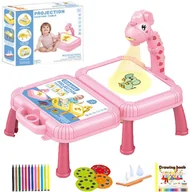 Tablice dla dzieci - Projektor do rysowania żyrafa stolik walizka 18B - miniaturka - grafika 1