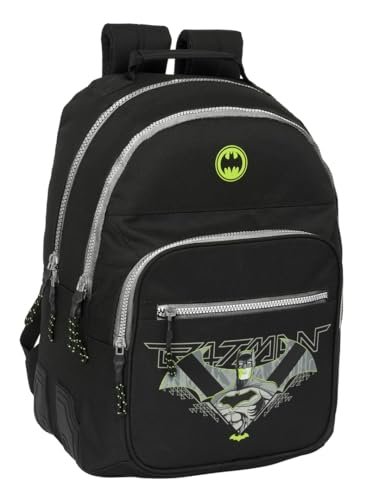Safta BATMAN GAME OVER - Plecak szkolny dla dzieci, idealny dla dzieci w różnym wieku, wygodny i wszechstronny, jakość i wytrzymałość, 32 x 15 x 42 cm, Czarny (Black), M, Casual