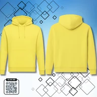 Bluzy męskie - Bluza uniwersalna typu kangurka z kapturem bez nadruku rozmiar M cytrynowa 320g bawełny - miniaturka - grafika 1