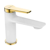 Baterie umywalkowe - Kuchinox Alanis bateria umywalkowa stojąca biały/złoty BQI622G - miniaturka - grafika 1