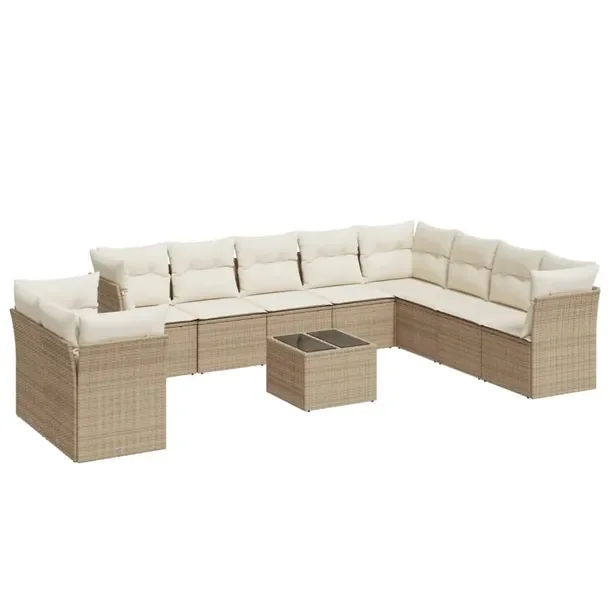 Meble ogrodowe rattan PE 55x62x69 beżowe