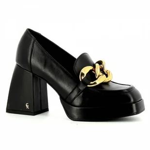 Czarne półbuty na platformie CARINII - Carinii - Mokasyny damskie - miniaturka - grafika 1