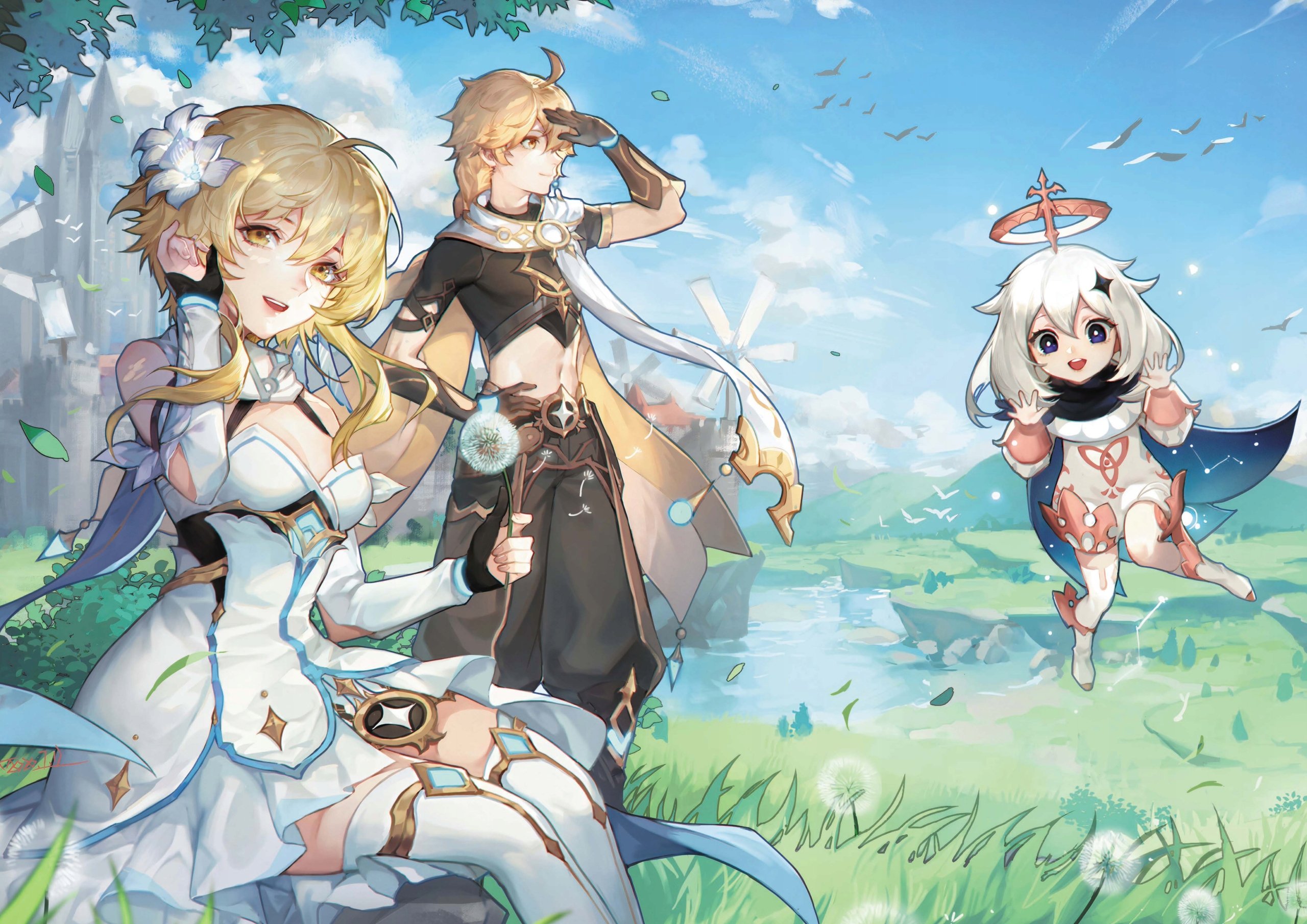 Plakat A1 Genshin Impact Anime Gra Traveler