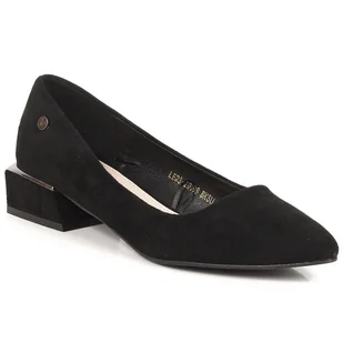 Czółenka zamszowe damskie w szpic czarne Vinceza 20198 - Czółenka - miniaturka - grafika 1