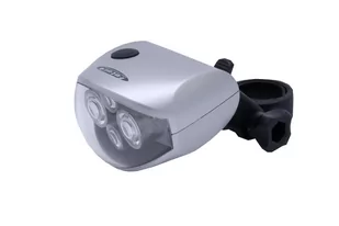 Futura Wyprzedaże Lampka przednia 4FOUR + baterie srebrna 5907558614787 - Lampki rowerowe - miniaturka - grafika 1