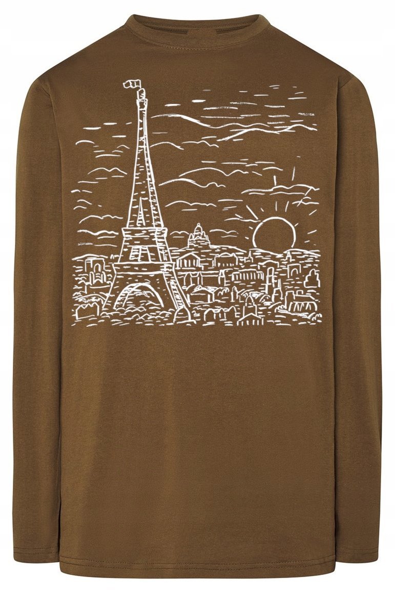 Longsleeve męski nadruk WIEŻA EIFFLA r.M