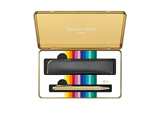 Caran d'Ache Zestaw upominkowy Colour Treasure Ecridor Sunlight długopis i skórzane etui (edycja limitowana) - Długopisy - miniaturka - grafika 1