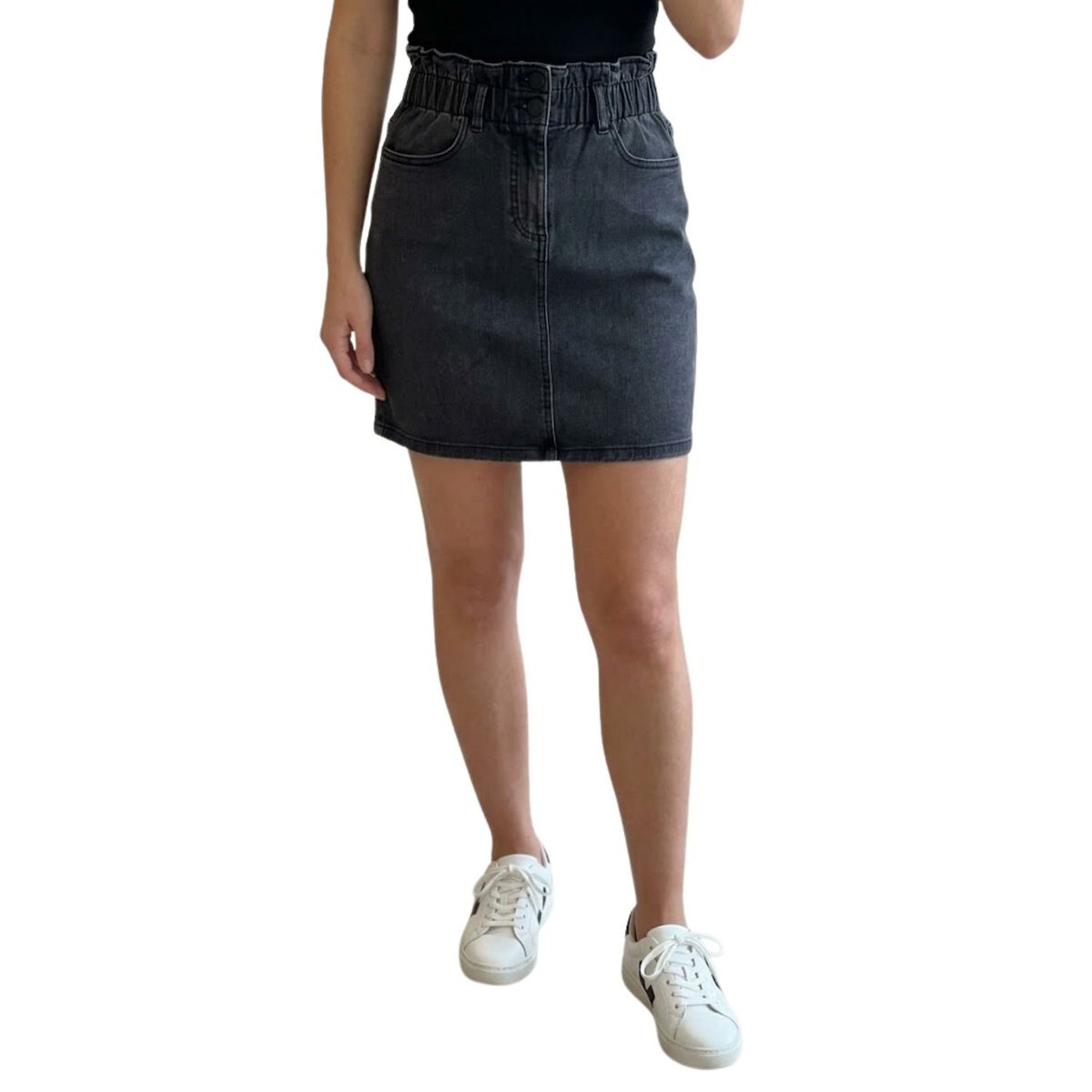 Spódnica damska Vila Pippin Mia jeansowa czarna trapezowa-XS