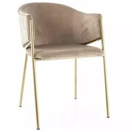 Krzesła - Krzesło Bono Velvet Złoty / Beż Bluvel 28 - miniaturka - grafika 1