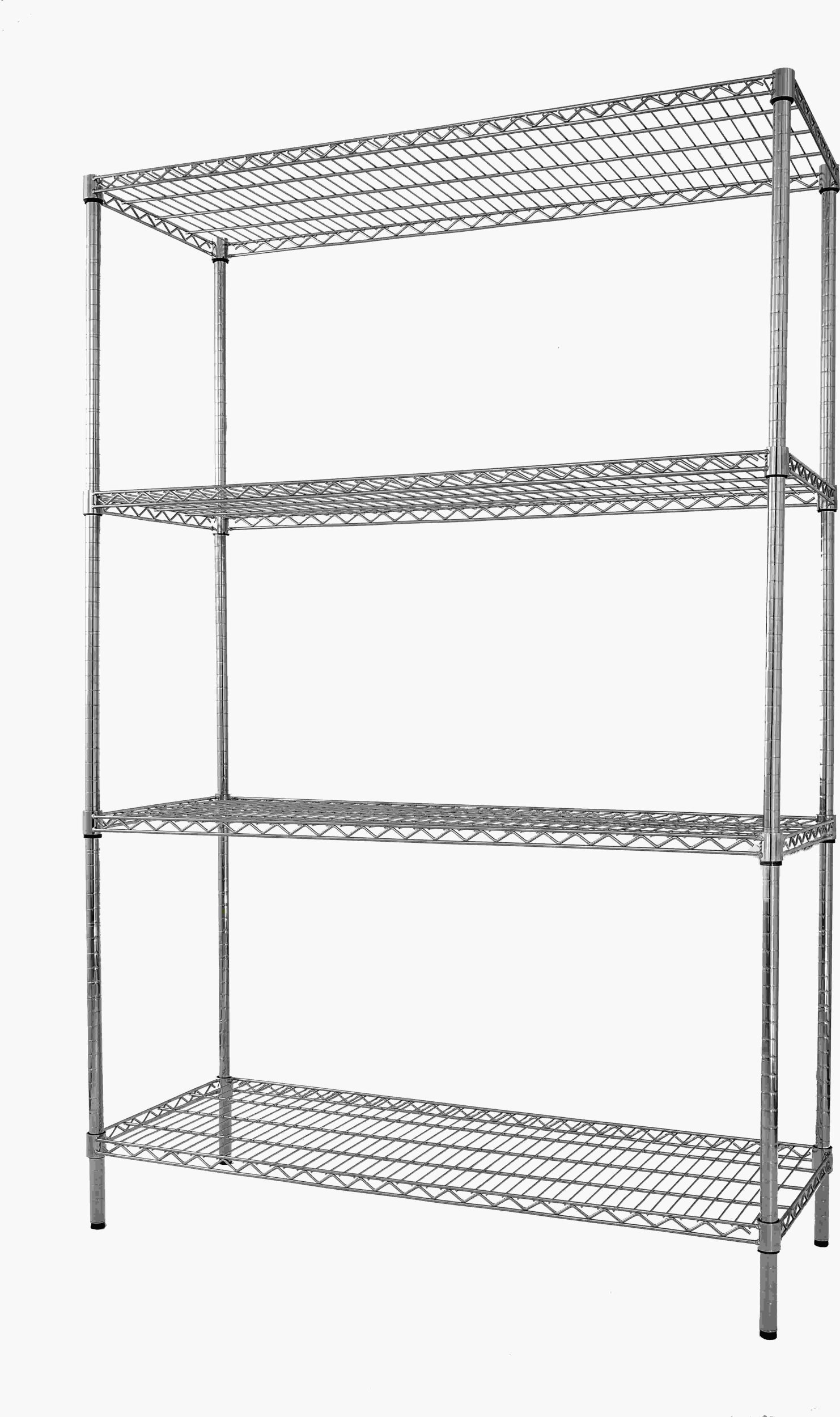 Regał 4-półkowy 1050x600x1800 mm ze stali chromowanej TECHNICA, Silver Line