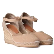 Espadryle damskie - TONI PONS Piper-GY Damskie espadryle na koturnie z bawełny i lnu, Pieczone, 36 EU - miniaturka - grafika 1