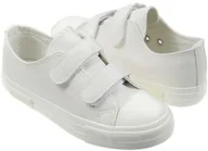 Buty dla dziewczynek - Trampki na rzep skóra BIG STAR KK374055 białe - miniaturka - grafika 1