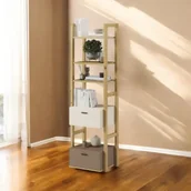 Szafy i szafki dla dzieci - Regał wąski Lenny beżowo - truflowy - miniaturka - grafika 1