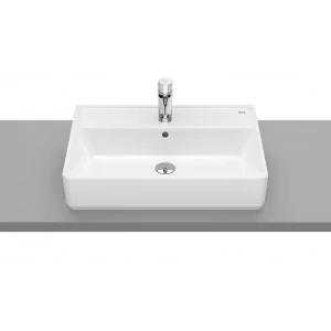 Roca A3270MNS00 GAP Umywalka nablatowa prostok$385tna 60x42 cm z otworem na bateri$386 z przelewem Supraglaze$387 - Umywalki - miniaturka - grafika 1