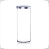 Pojemniki kuchenne - Pojemnik szklany cylinder H-30 cm D-10 cm z pokrywka metalową - miniaturka - grafika 1