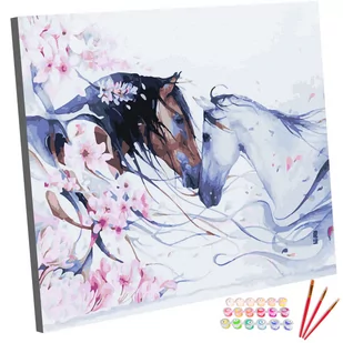 Zestaw do malowania po numerach, 40x50 cm, Wtulone Konie - Malowanie po numerach - miniaturka - grafika 1