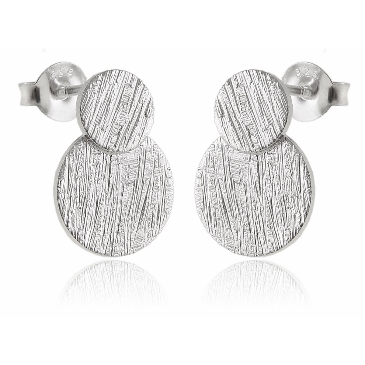 Kolczyki srebrne Dwie połączone monety koła 1,6g