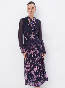 Mohito - Sukienka midi z wiązaniem przy szyi - granatowy - Sukienki - miniaturka - grafika 1