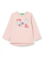 Koszulki dla dziewczynek - United Colors of Benetton Koszulka dziewczęca M/L 3096G104O tunika nrująca, Rosa Cipria 1L8, 90 - miniaturka - grafika 1