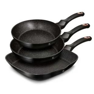 Berlinger Haus Zestaw patelni Black Rose Collection BH/6156 3 elementy) BH/6156 - Patelnie - miniaturka - grafika 1