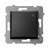 Wyłączniki światła i elektryczne - Ospel Łącznik zwierny "światło" Czarny metalik Aria - ŁP-5U/m/33 - miniaturka - grafika 1
