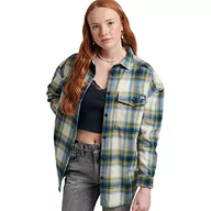 Bluzy damskie - Superdry Vintage Check Overshirt Damska bluza, Friars Green Check, 34 - miniaturka - grafika 1