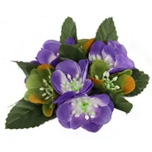 Sztuczne kwiaty - Stroik z Fioletowymi Kwiatkami na Świeczkę 10cm - miniaturka - grafika 1