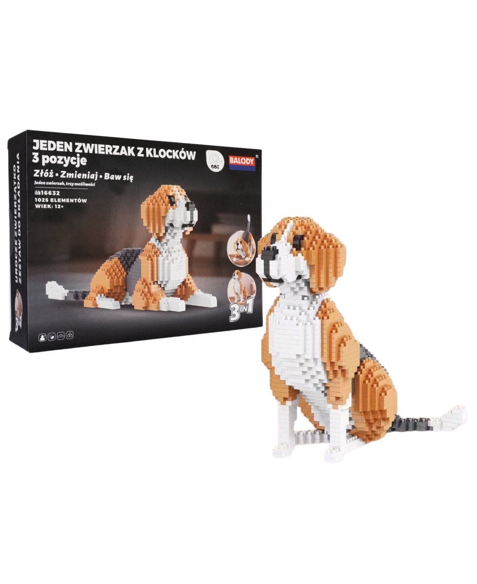 Klocki konstrukcyjne Pies Piesek Beagle 3w1 różne pozy