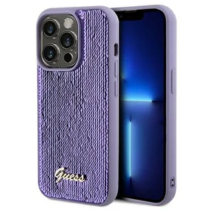 Etui Guess GUHCP13XPSFDGSU Apple iPhone 13 Pro Max hardcase Sequin Script Metal fioletowy/purple - Etui i futerały do telefonów - miniaturka - grafika 1