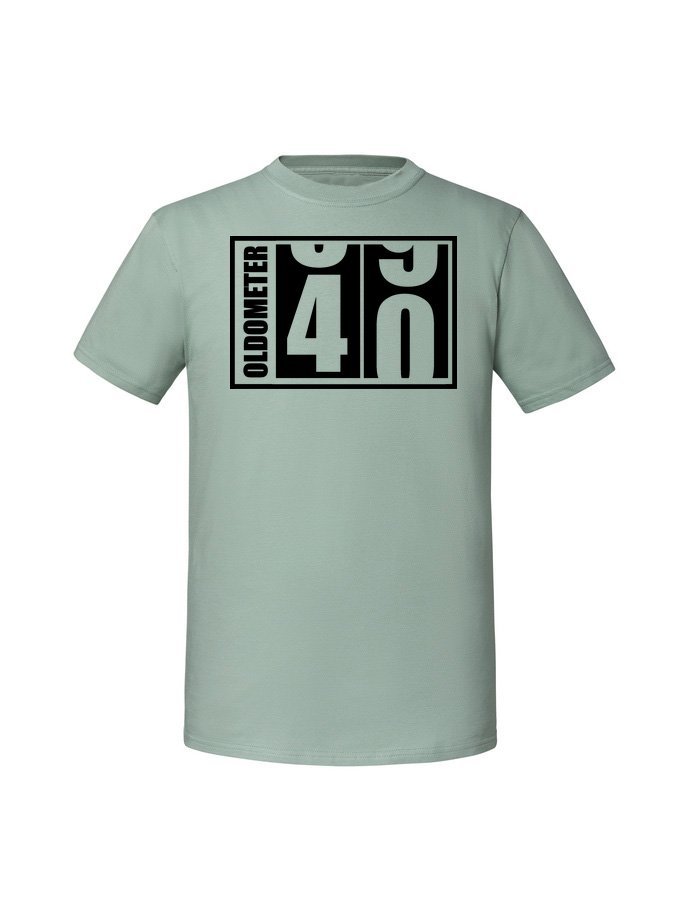Męska koszulka z nadrukiem - 40 OLDOMETER 40 Miętowy 3XL