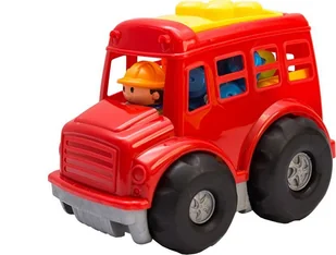 Autko z zestawem klocków - autobus czerwony - Sortery dla dzieci - miniaturka - grafika 1