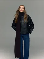 Apaszki i szaliki damskie - Reserved - Wełniany szalik z domieszką kaszmiru - ciemnobrązowy - miniaturka - grafika 1