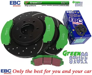 Przednie klocki GreenStuff + NAWIERCANE NACINANE tarcze hamulcowe EBC seria GD Ford F-150 2010- - Tarcze hamulcowe - miniaturka - grafika 2