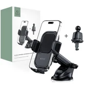 Uchwyty samochodowe do telefonów - Tech-Protect Uniwersalny Uchwyt Samochodowy do Deski Rozdzielczej / Kratki Nawiewu V6 czarna - miniaturka - grafika 1
