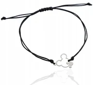 Bransoletki - Srebrna bransoletka sznurkowa MYSZKA MICKEY KOLORY PUDEŁKO srebro 925 - miniaturka - grafika 1