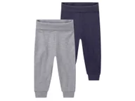 Dresy i komplety dla chłopców - lupilu® Spodnie dresowe niemowlęce z bawełną organiczną, 2 pary (50/56, Granatowy/szary) - miniaturka - grafika 1