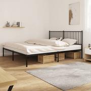 Łóżka - Metalowa rama łóżka z wezgłowiem, czarna, 180x200 cm Lumarko! - miniaturka - grafika 1