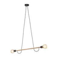 Lampy sufitowe - Helix Wood lampa wisząca 2-punktowa czarna/jasne drewno 4951 - miniaturka - grafika 1