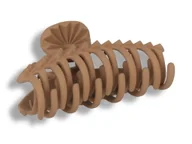 Ozdoby do włosów - Klamra spinka do włosów pikowana brązowa - miniaturka - grafika 1