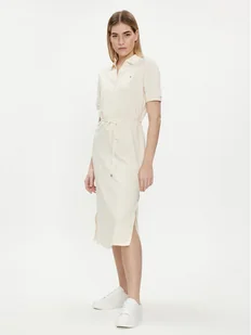 Tommy Hilfiger Sukienka codzienna WW0WW41278 Écru Regular Fit - Sukienki - miniaturka - grafika 1