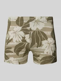 Spodenki kąpielowe o kroju skinny fit z nadrukiem z logo - Kąpielówki męskie - miniaturka - grafika 1