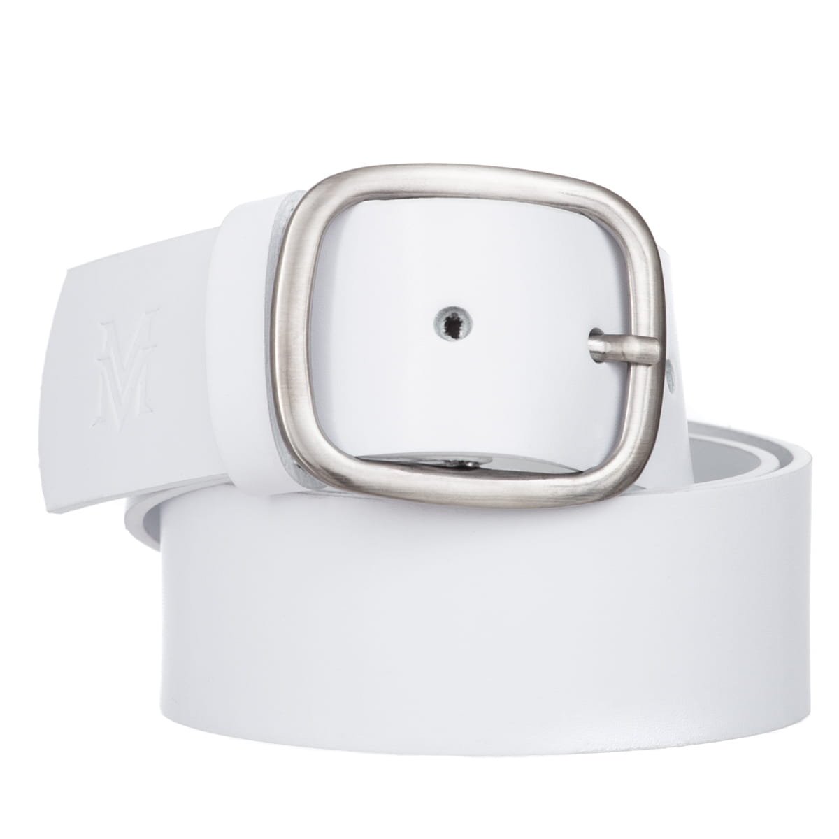 Klasyczny Pasek Damski VerMari Skórzany Biały 4 cm