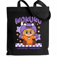 Torby i wózki na zakupy - Torba Czarna EKO Shopper MONSTER IMITATION Na Zakupy Na Prezent Święta Wz - miniaturka - grafika 1