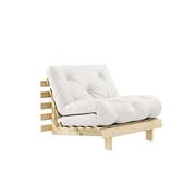 Fotele - Fotel rozkładany z lnianym pokryciem Karup Design Roots Raw/Natural - miniaturka - grafika 1