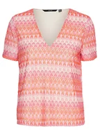 Koszulki i topy damskie - Vero Moda Koszulka w kolorze czerwono-jasnoróżowym - miniaturka - grafika 1